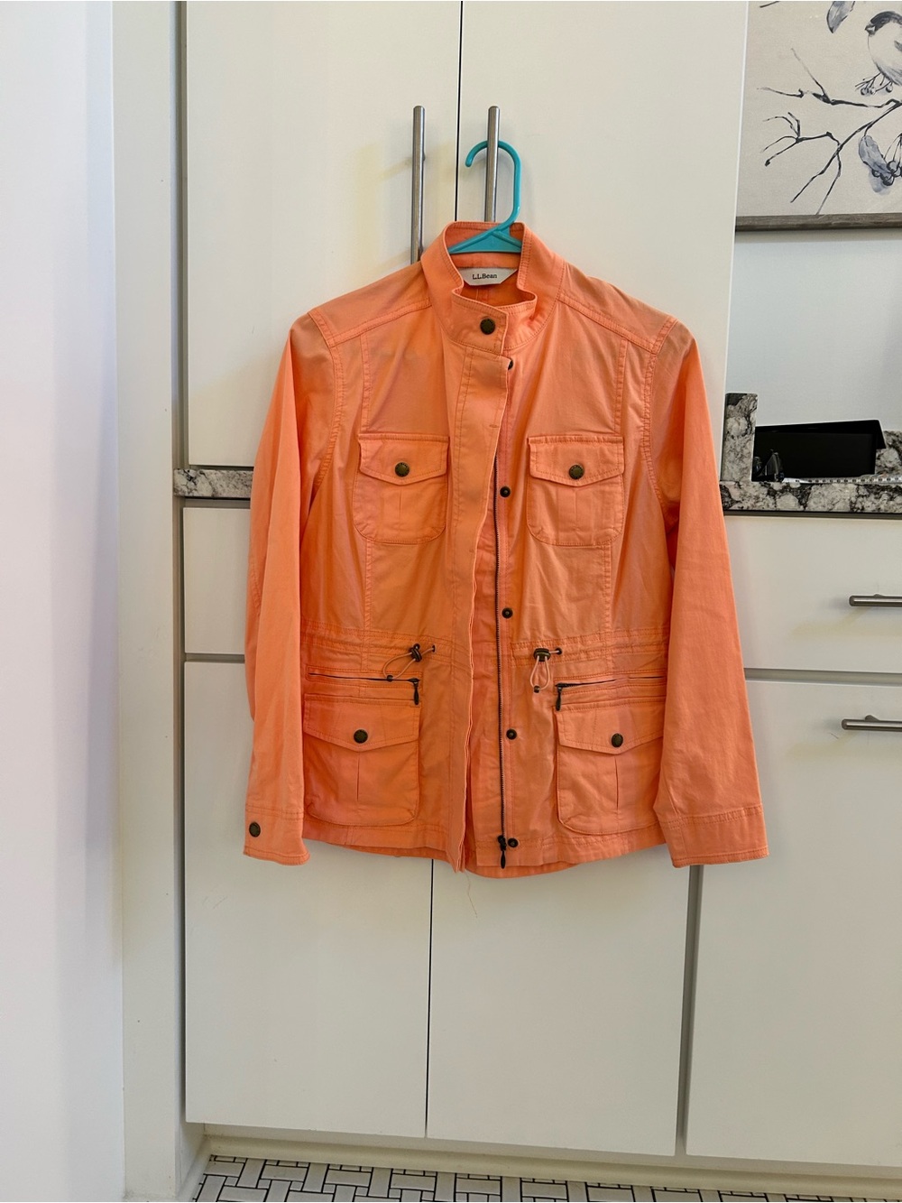 NWOT L.L. Bean Coral-Orange Military Field Jacket